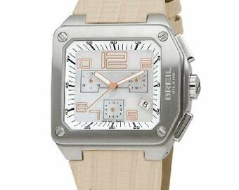 BREIL MILANO Stainless Steel Watch with Ivory Leather Strap - NWT