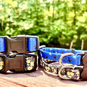 Collier réglable pour chien et chat Empreintes de pattes ou fleurs de bouton d'or
