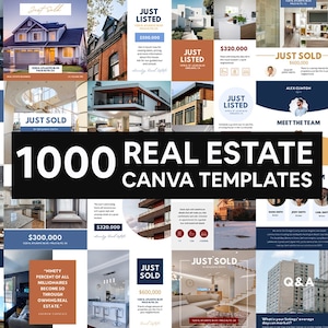 1000 Real Estate Instagram Post, Real Estate Templates, Realtor Branding, Realtor Marketing, Real Estate Agent Social Media Post Templates
