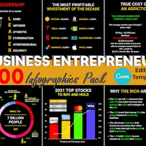 900 BUSINESS ENTREPRENEUR CANVA Editable| Entrepreneur Infographics Instagram Post| Business Instagram | Success  | Infographic | Instagram