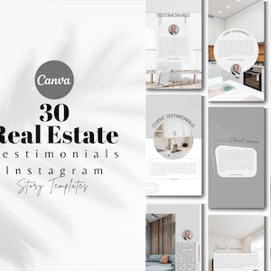 30 Kundenempfehlungen Realtor Instagram Stories, Realtor Social Media Story, Instagram Vorlage, Canva Vorlagen