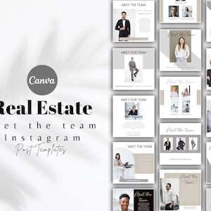 30 Meet the Team Realtor Social Media Posts, Real Estate Marketing, Real Estate Instagram Posts, Meet The Team Instagram Posts, Canva Posts