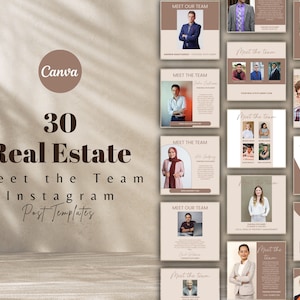 30 Meet the Team Realtor Social Media Posts, Real Estate Marketing, Real Estate Instagram Posts, Meet The Team Instagram Posts, Canva Posts