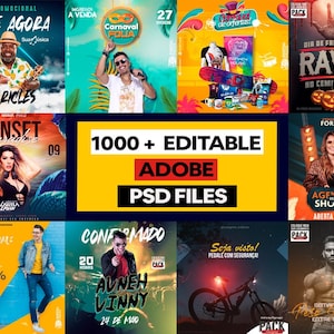 Editable 1000+ Photoshop templates