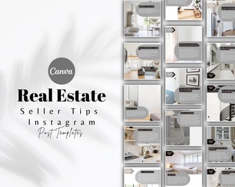 30 Real Estate Seller Tips, Realtor Social Media Posts, Seller Tips, Real Estate Instagram Posts, Real Estate Marketing, Instagram Templates
