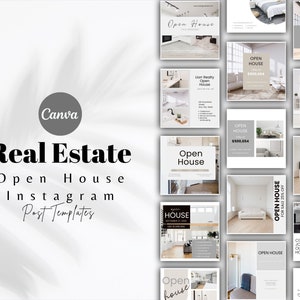 30 Open House Real Estate Instagram Posts, Real Estate Social Media Post, Open House, Real Estate Marketing, Instagram Template, Canva