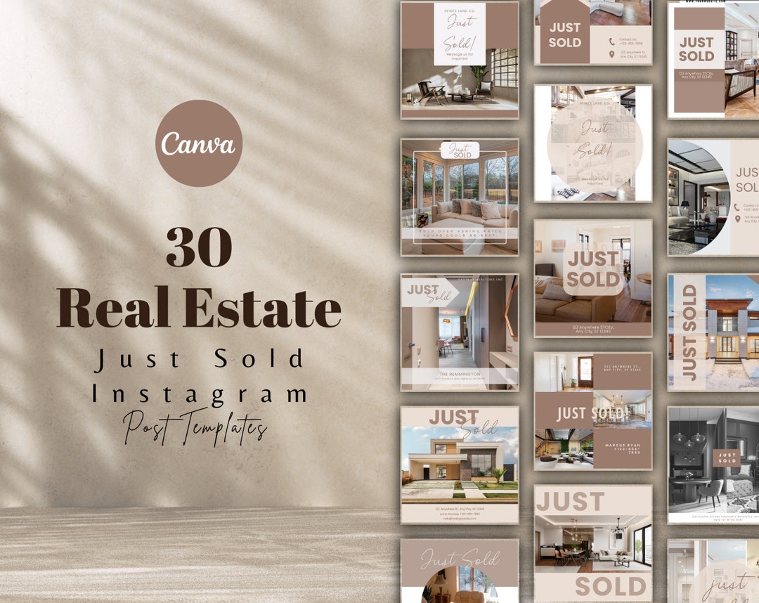 30 Just Sold Social Media Posts, Realtor Instagram Post Templates, Real ...