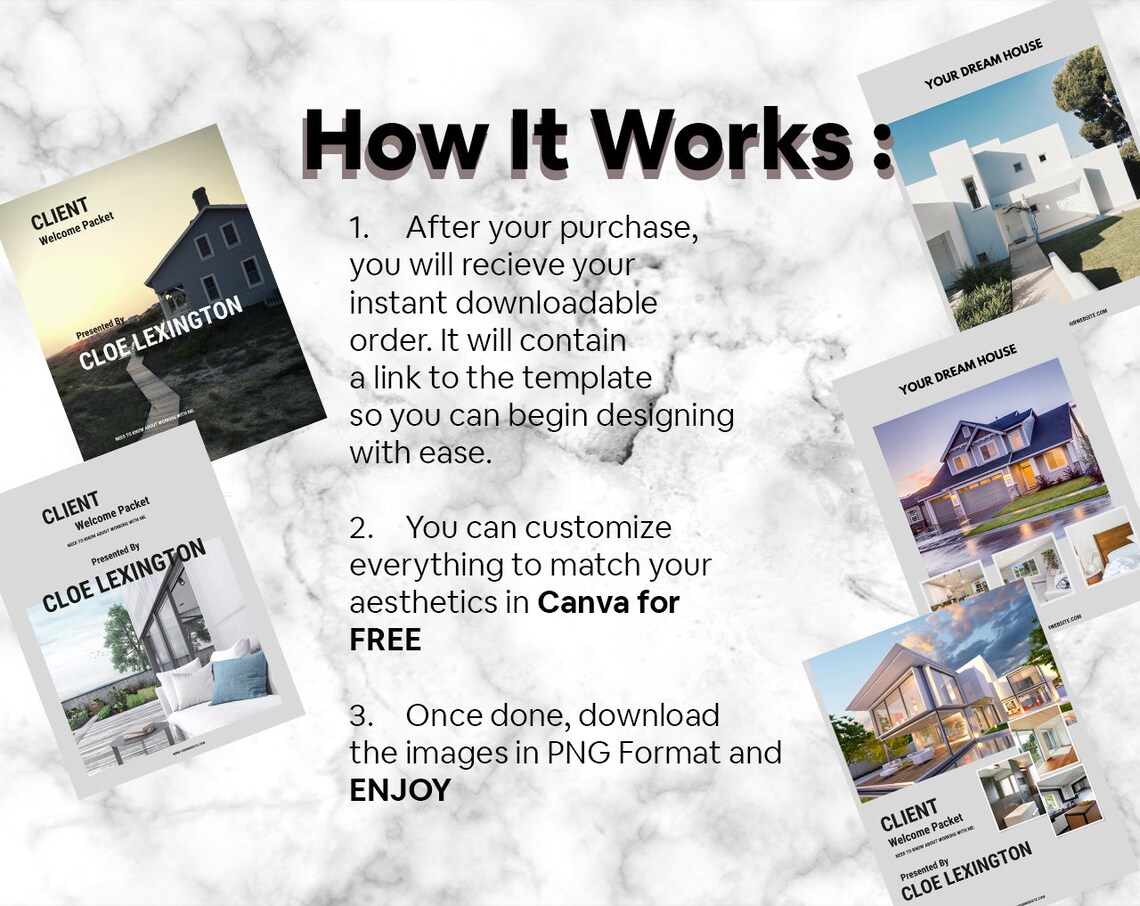 REAL ESTATE New Client Packet Canva Editable Onboarding Packet