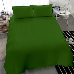Lincoln green bedding set cover, green duvet cover, king bed set, green queen bedding set cover, comes with two pillows cases, green bedroom
