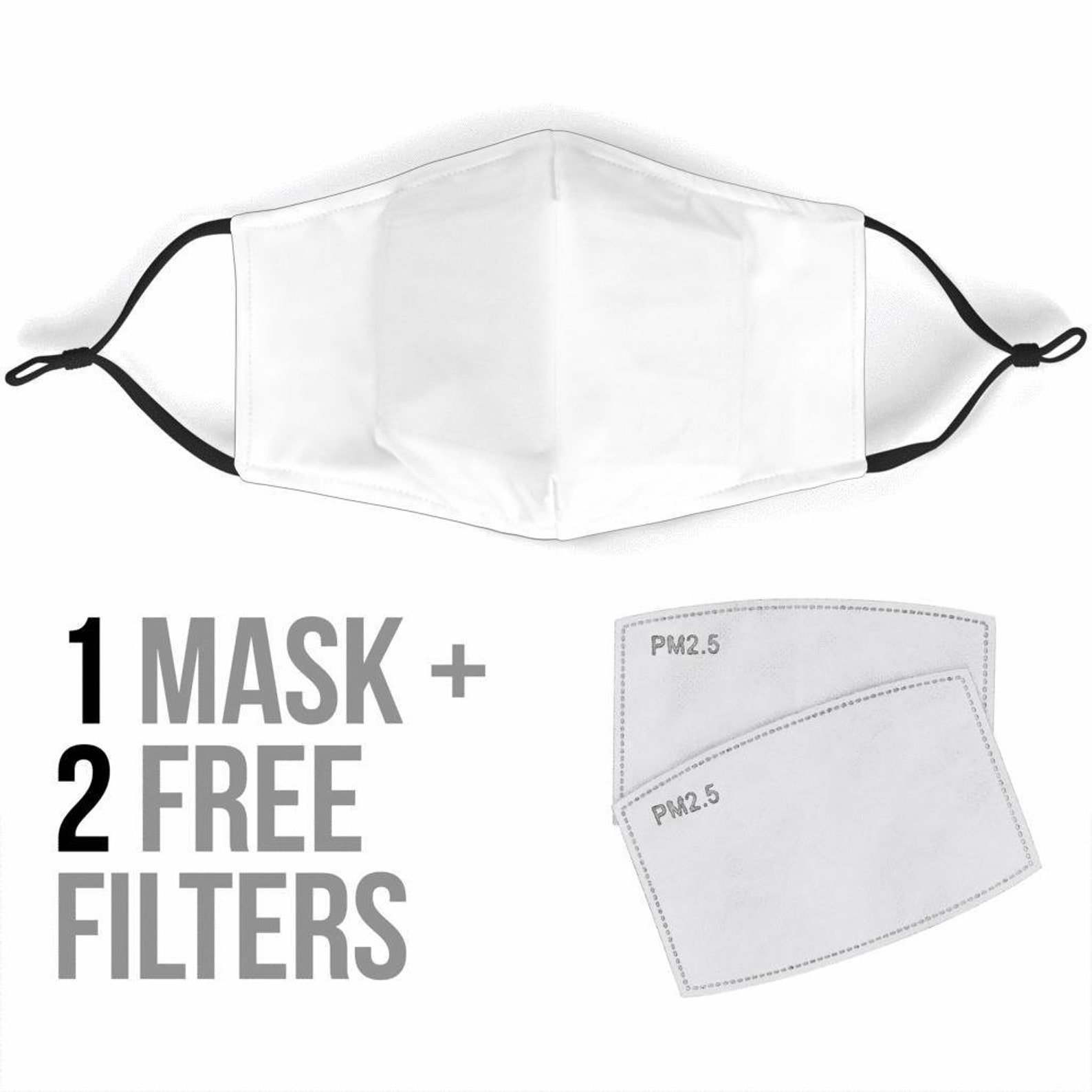 Plain WHITE FACE MASK Comes With 2 Filters Washable add Etsy