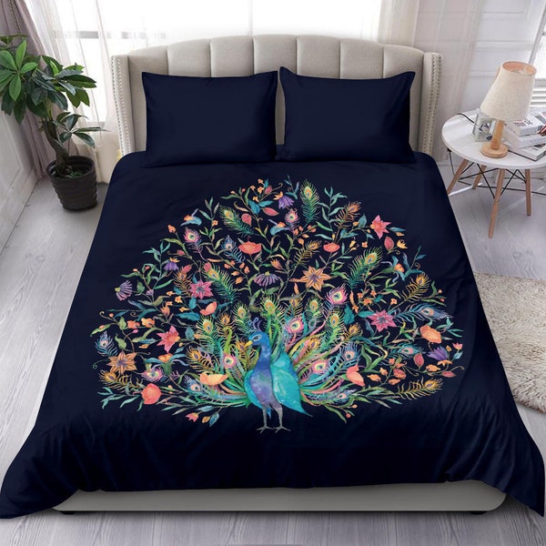 Peacock Duvet Etsy UK