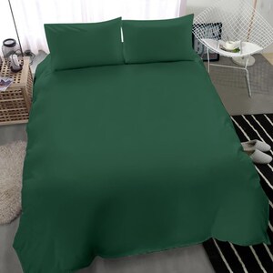 Brunswick Green Duvet Cover Set: Brushed Polyester Bedding