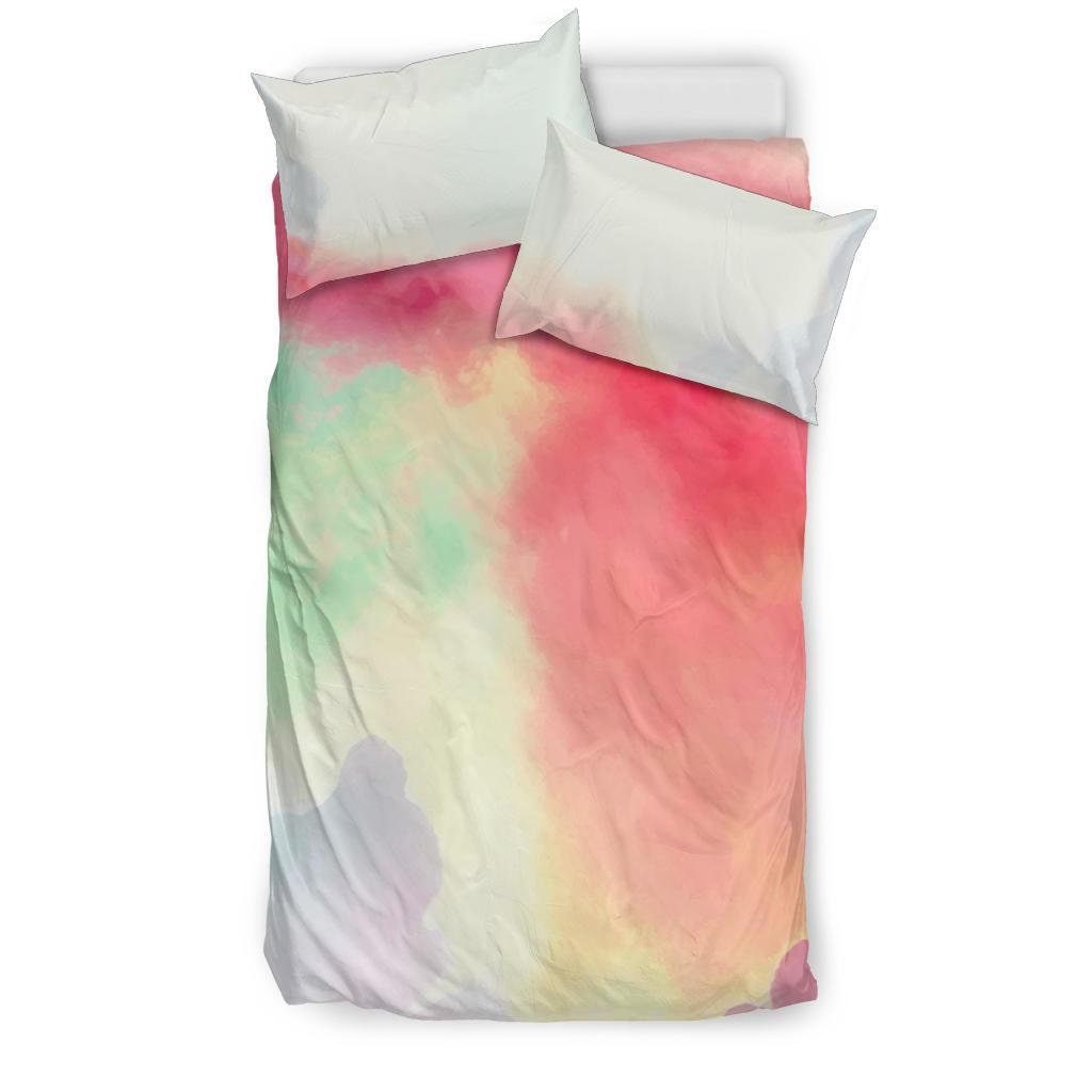 Colorful Custom Tie dye bedding set with pretty pastel colors Etsy
