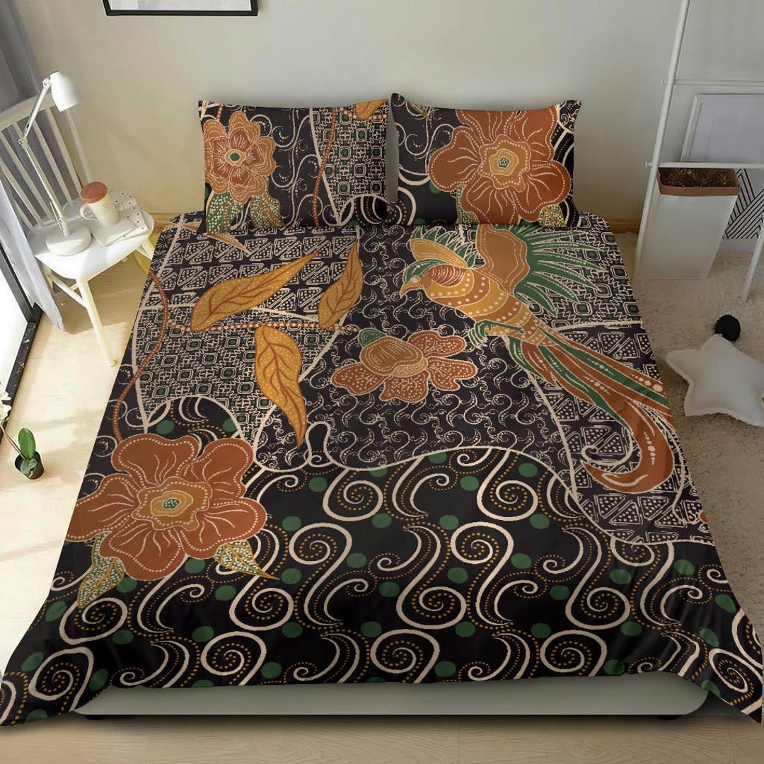 Black - Hand Batik Printed Cotton Single Bed Cover (96 x 59 in) 10