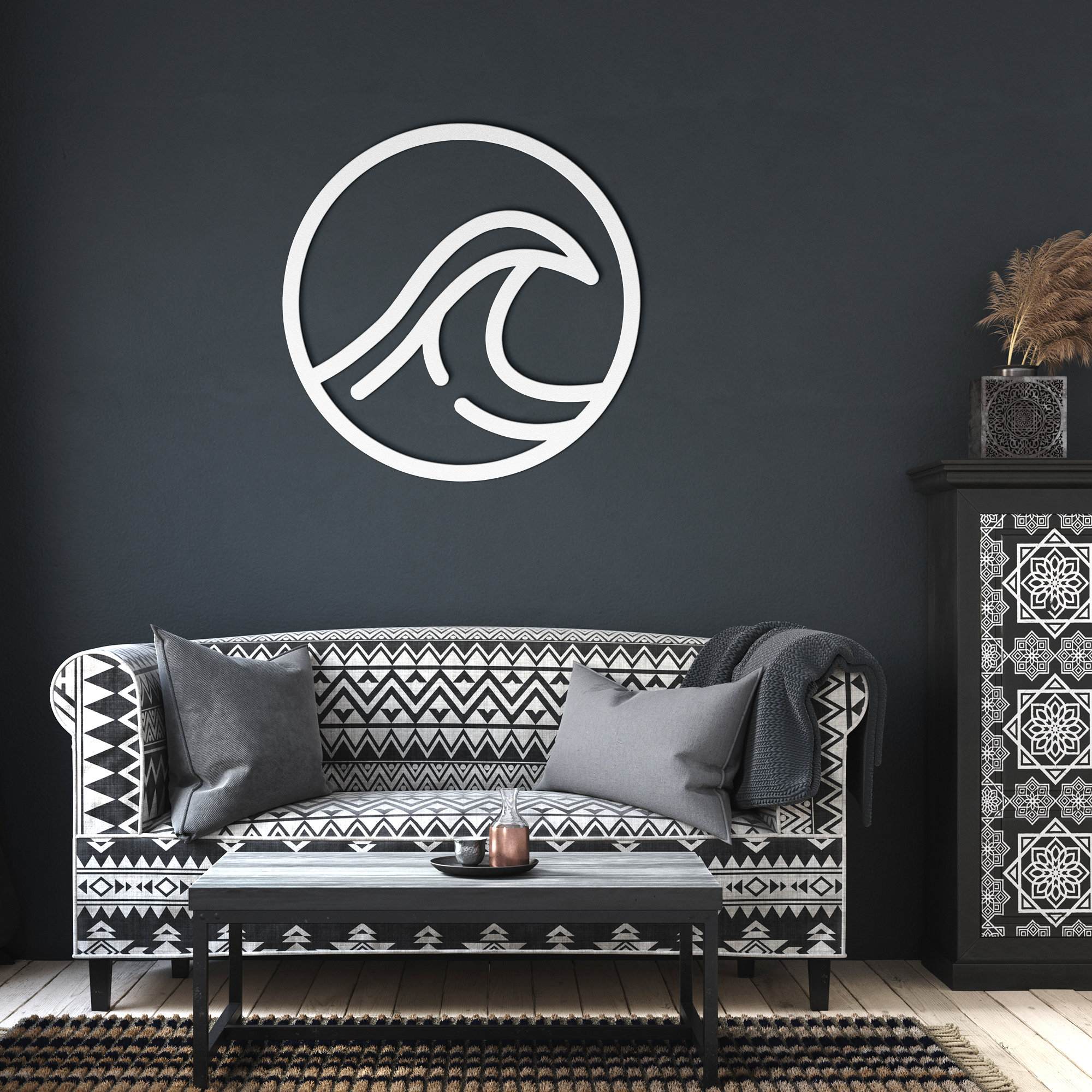 Ocean Wave Metal Art Beach Home Decor Sea Wave Metal Wall Etsy