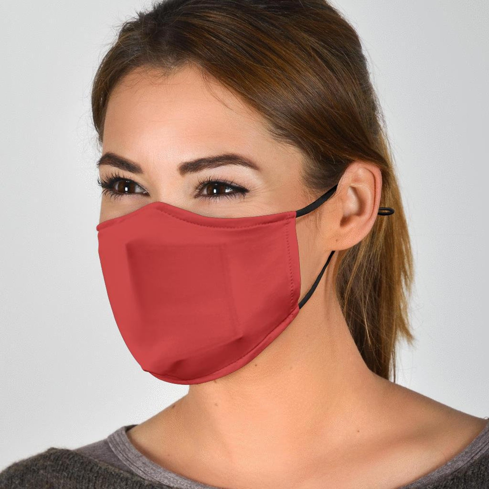 PLAIN Red FACE MASK Comes With 2 Filters Washable add style Etsy