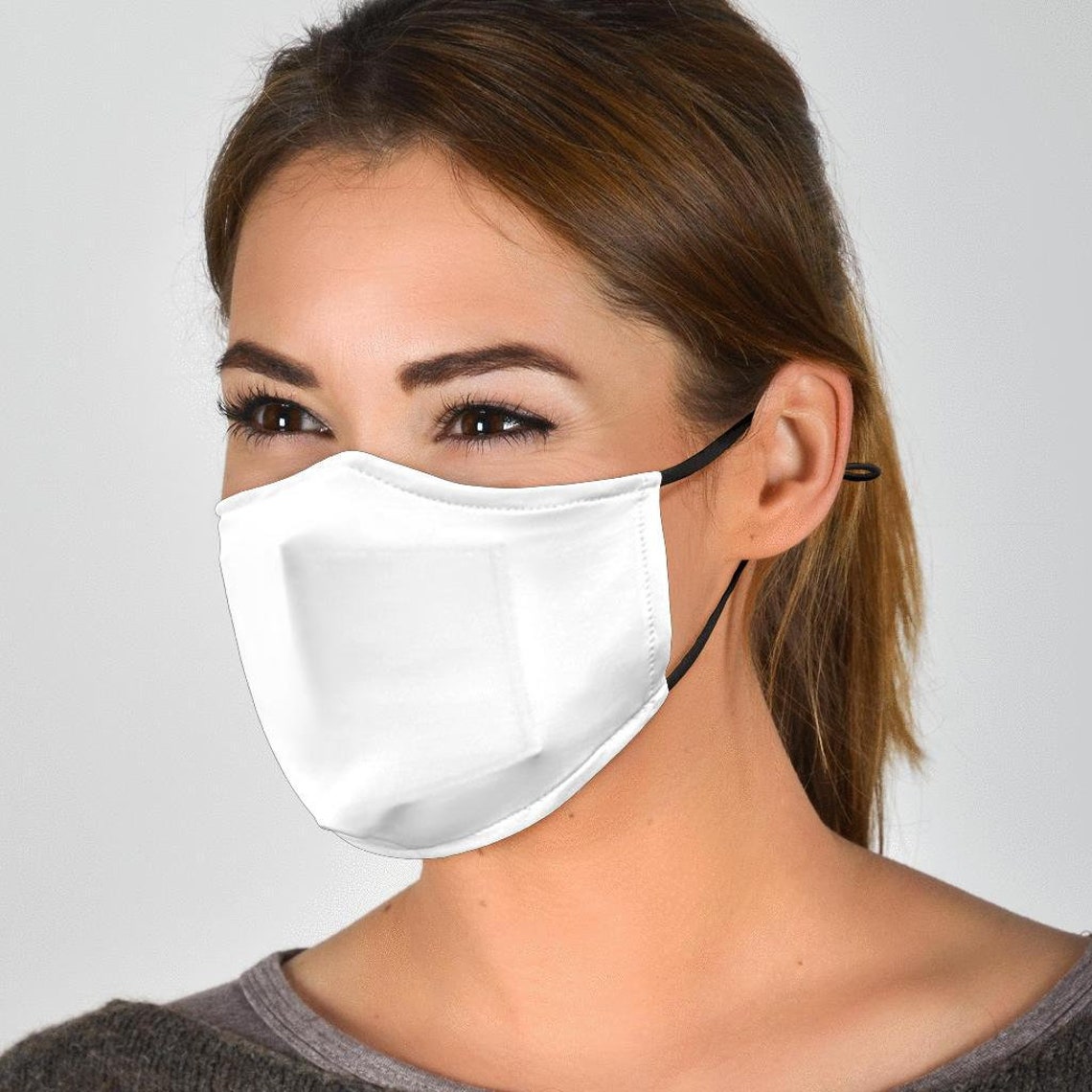 Plain WHITE FACE MASK Comes With 2 Filters Washable add Etsy