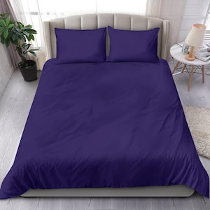Deep koamaru purple bedding set cover, purple duvet cover, queen bedding set, king bed cover, dark purple bed duvet cover