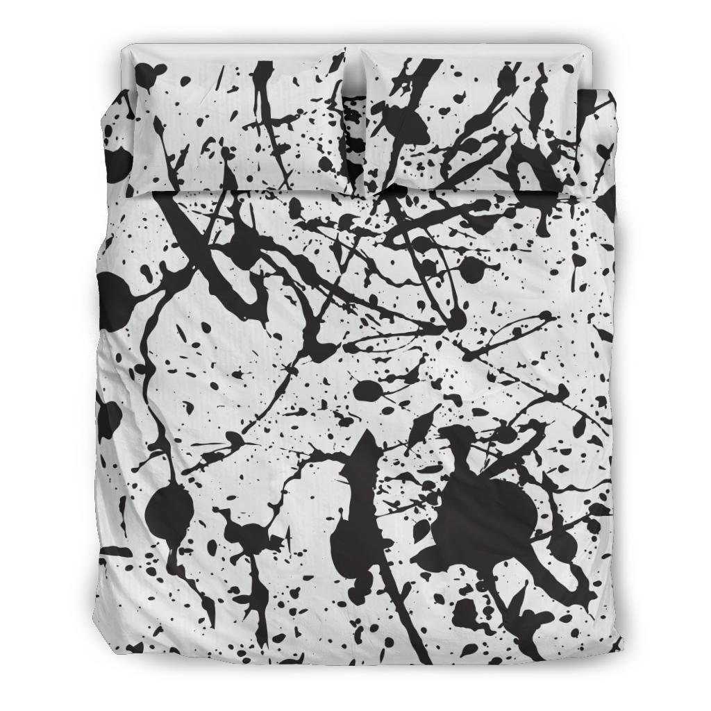 Black and White Artistic Paint Bedding Set Cover Black Paint Etsy