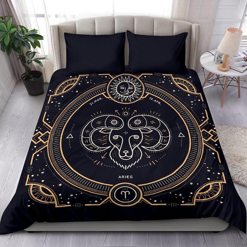 Luxurious Astrological Aries Symbol, What Is The Lightest Material For A Duvet Cover