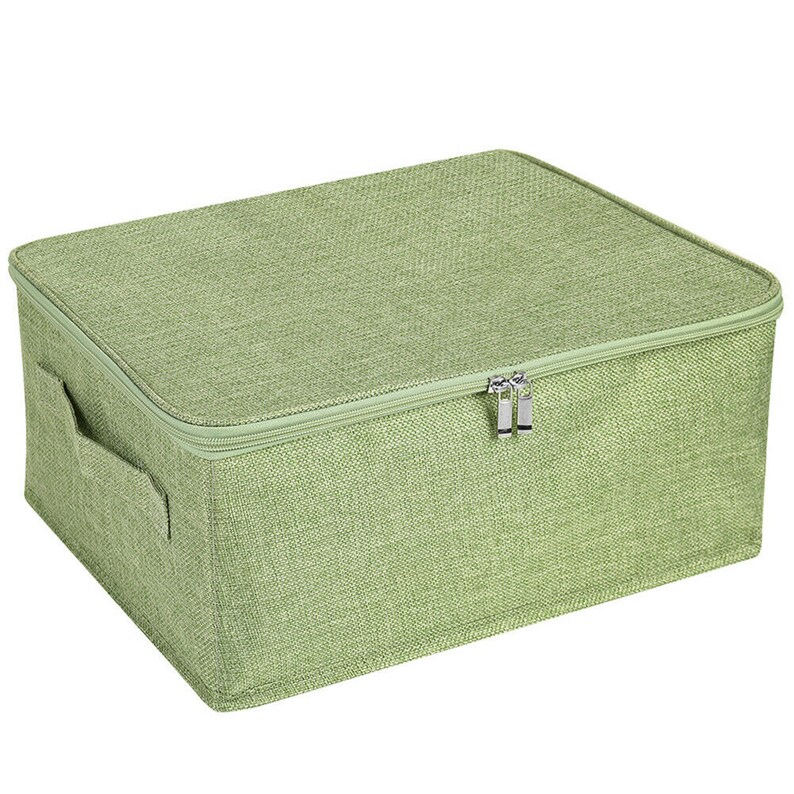 Zipper Lids Foldable Storage Bin Cube Boxes Linen Fabric Etsy