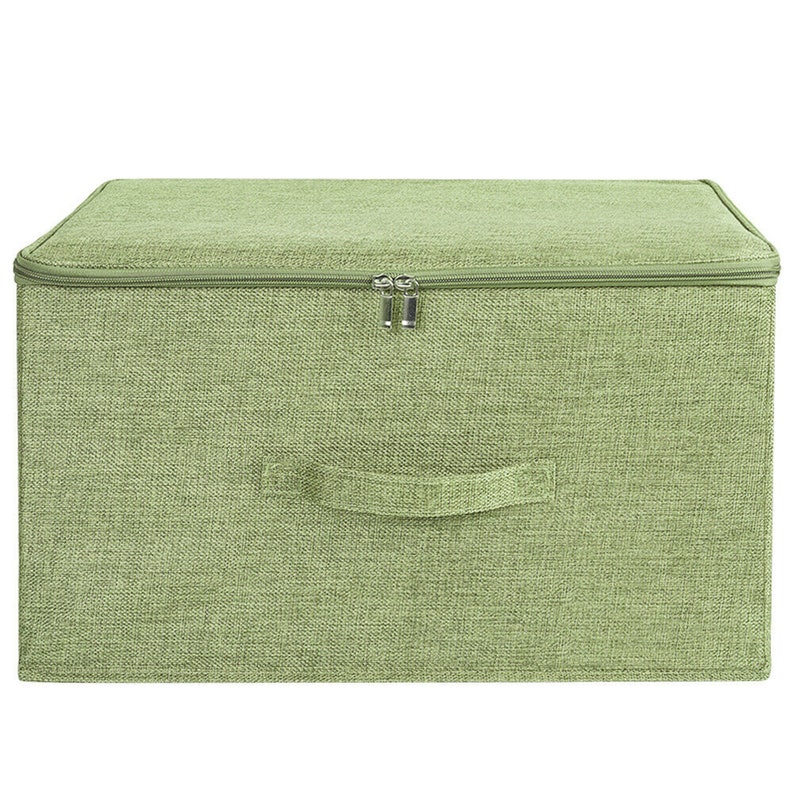 Zipper Lids Foldable Storage Bin Cube Boxes Linen Fabric Etsy