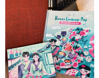 TRINITY SET (SUPERB) - Korean Language Map, Hangul & Survival Korean Flashcards - Learn Korean w/ Master Video Lessons 1-3