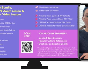 Master Class Lessons No.1-3 & 100-Minute Master Orientation Lesson for Beginners - Grammar + Hangul Self-Study Bundle Included
