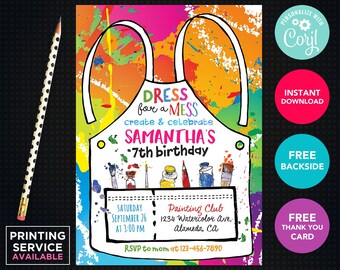 Paint Party Invite Etsy