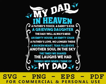Dad In Heaven Svg Etsy