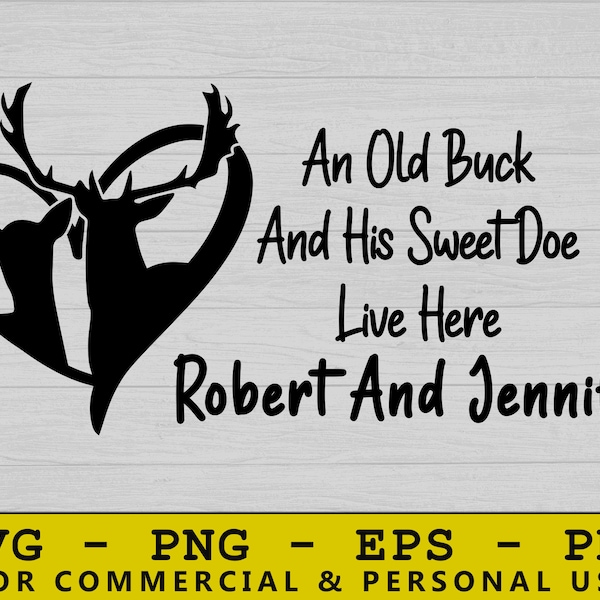 Buck Rectangle Wooden Sign - Best Gift Idea For Wall Art Decoration - An Old Buck & His Sweet Doe Live Here main image 0