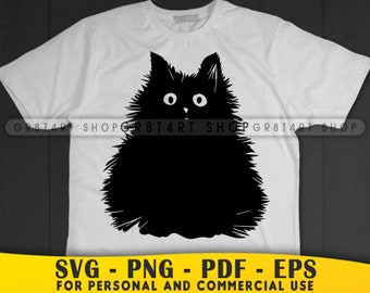 Cartoon Cat Svg, Fluffy Pet Svg, Cat Lover Svg, Peeking Cat Svg, Pet Svg, Cute Cat, Fluffy Kitty, Commercial Use, Cat Svg, Fluffy Kitten Svg