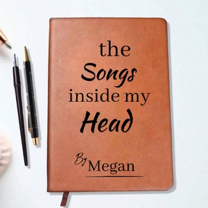 Custom Personalized Lyric Journal - Capture the Songs Inside My Head - Music Lover Gift - Song Writer's Dream Notebook, Musicians Gift