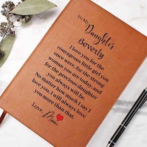 To My Daughter Gift From Mom, Gifts for Girls Leather Journal, Personalized Gift for Daughter,Daughter Gifts from Mom,Letters to My Daughter