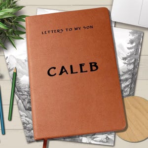 Personalized Vegan Leather Journal: Letters to My Son, Custom Name Gift