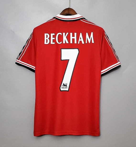 BECKHAM ユニフォームセットアップ Manchester Beckham Retro 1998 Home Jersey - Etsy