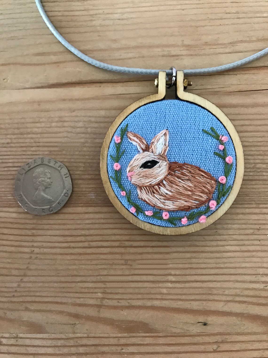 Hand Embroidered Bunny Rabbit With Flowers Floral Mini Hoop Etsy