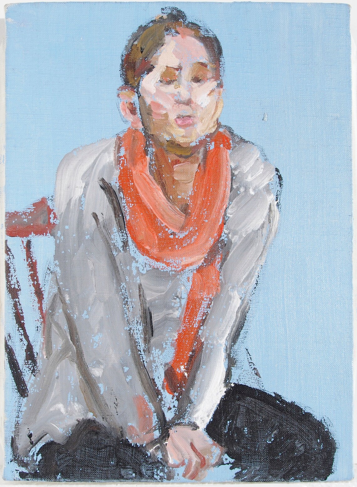 A Female Sitting on a Chair Oil Painting Near 9x12 Etsy UK