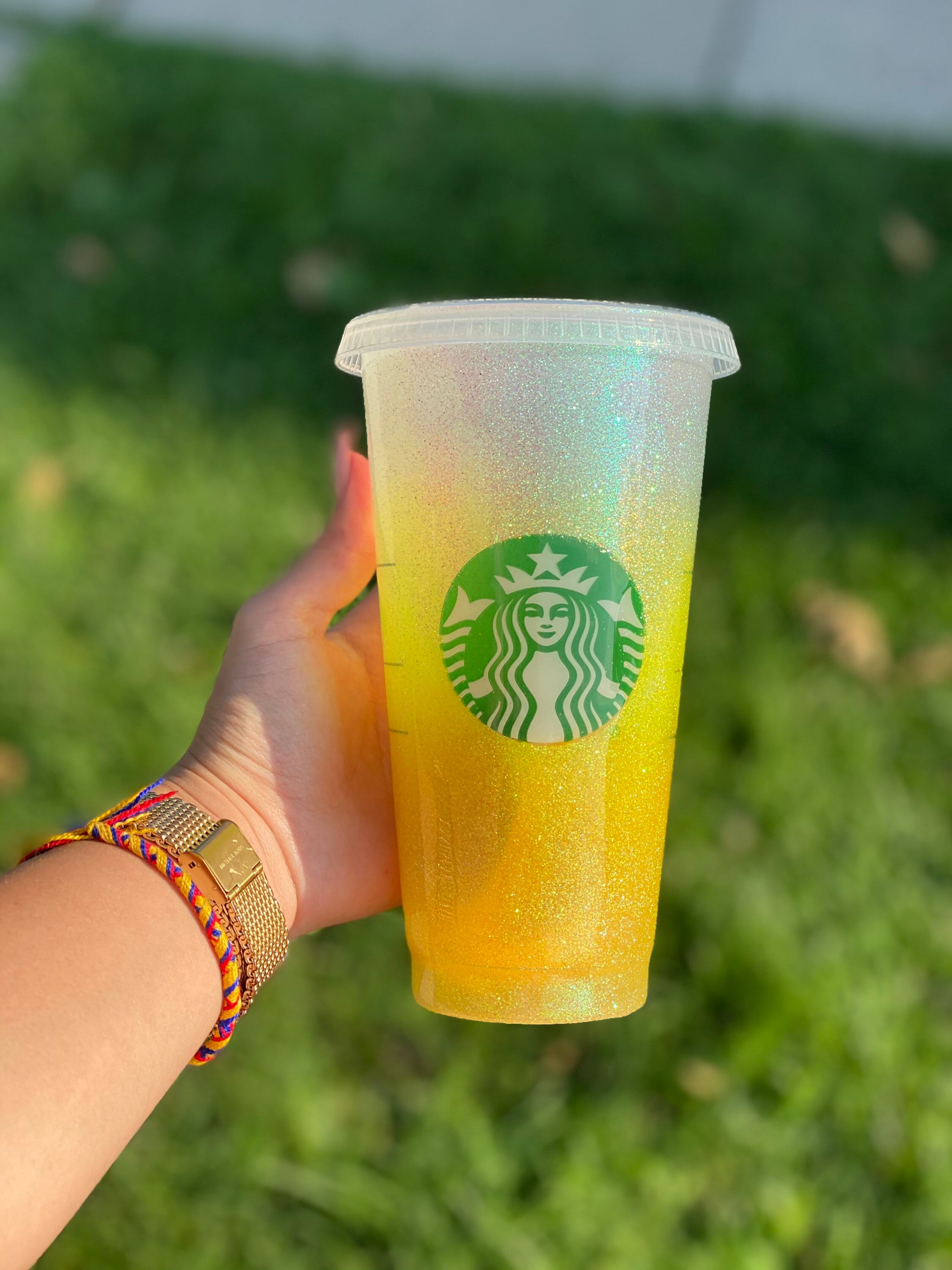 Epoxy Starbucks cup/ Epoxy glitter cup/ epoxy tumbler/ Etsy