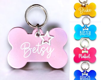 Create your own Dog Tags, Personalised, Customize, double sided, Pet ID Tag, Quality Laser Engraved Dog Tag, Cute Charm, Bone Puppy Gift, UK