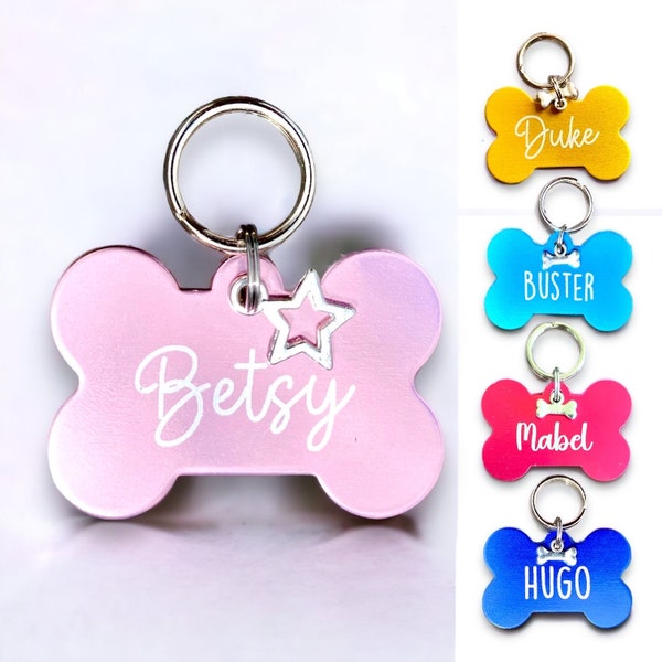 Create your own Dog Tags, Personalised, Customize, double sided, Pet ID Tag, Quality Laser Engraved Dog Tag, Cute Charm, Bone Puppy Gift, UK