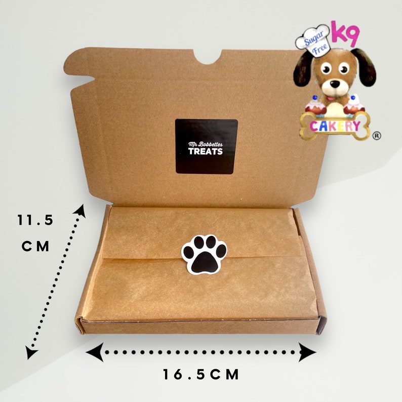 Pawty Paws, Doggy bone gift, Tasty Biscuit, Sugar Free Icing, Personalised Message, Dog Biscuits, Dog Treat Box Gift U.K. Personalised Gift image 8