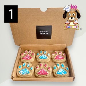 Pawty Paws, Doggy bone gift, Tasty Biscuit, Sugar Free Icing, Personalised Message, Dog Biscuits, Dog Treat Box Gift U.K. Personalised Gift 1