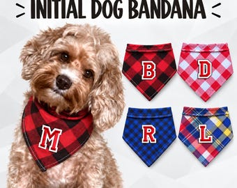 Personalised Dog Bandana: Brushed Cotton Plaid Neckerchief