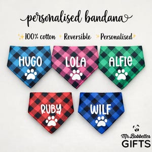 Caja de regalo personalizada para perros: pañuelo, bolsa para premios y pajarita. imagen 6