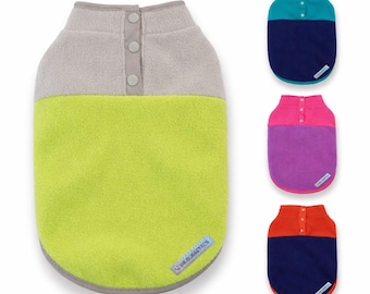 Two-Tone Polar Fleece Dog Jumper: Warm Autumn Winter Coat