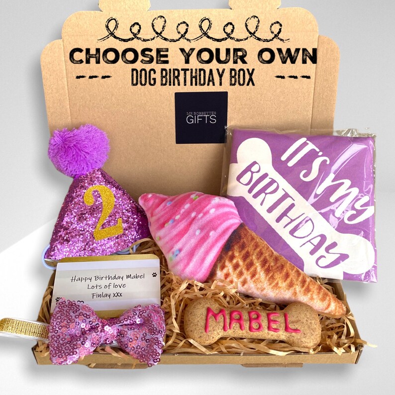 Personalised Dog Birthday Gift Box Dog Birthday Present Etsy UK