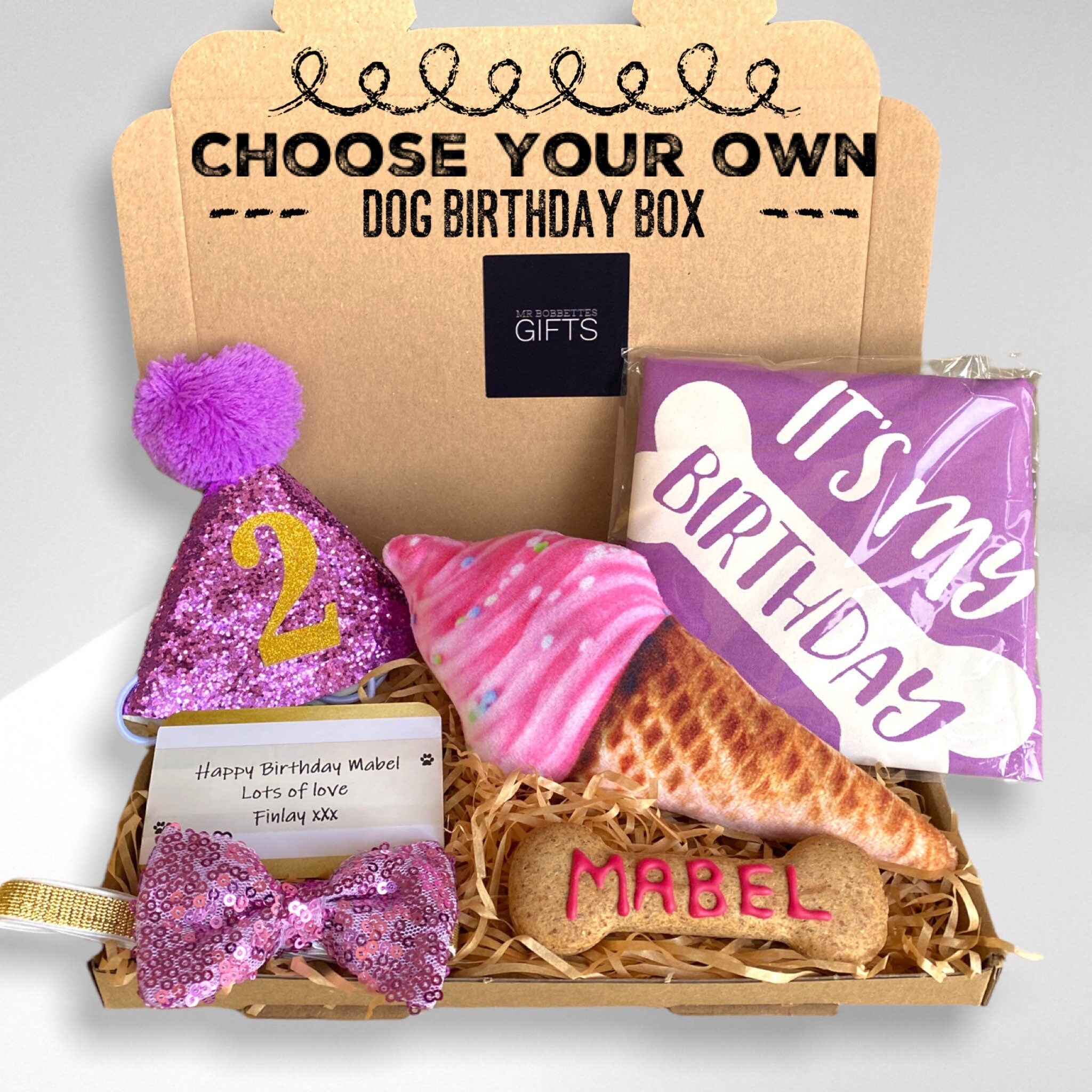 Personalised Dog Birthday Gift Box Dog Birthday Present Etsy UK