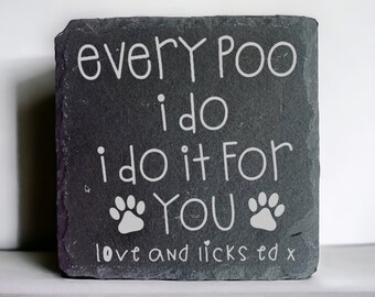 Personalised Slate Coaster: Funny Dog Mum Gift