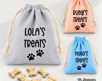 Personalised Dog Treat Bag: Cotton Puppy Training Pouch